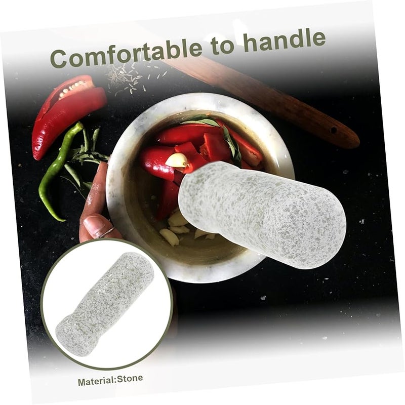 Natural Stone Garlic Masher Pestle and Mortar Set for Kitchen Grinding - Image 5
